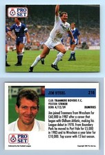 Jim Steel - Tranmere Rovers #216 English League 1991-92  Pro Set Trading Card