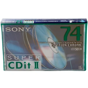 SONY SUPER CDit II 74 TYPE 2 CHROME BLANK AUDIO CASSETTE TAPE (1992) NEU VERSIEGELT - Bild 1 von 8