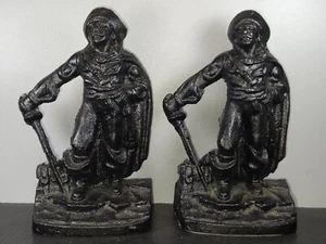 Vintage Pirate Buccaneer Bookends Iron 7" Tall Pair - Picture 1 of 22