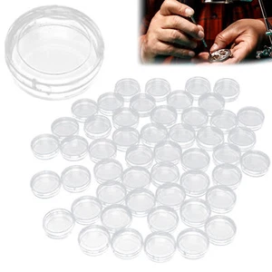 50 Pcs/Cylindrical Container For Watch Parts Storage Watch Tiny Spares Case FS0 - Picture 1 of 12