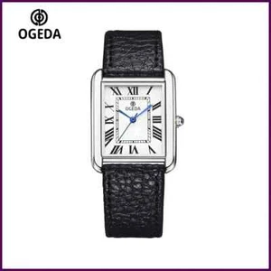 OGEDA 2025 Nuevo Reloj Cuadrado Hombre Cuarzo con Estuche de Aleación de Cristal Mineral, Cuero - Imagen 1 de 16