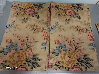 Vintage Ralph Lauren ASTOR Par de NOVAS Cortinas de Bolso de Vara-Personalizadas-63" ou 84" de Comprimento - Imagem 1 de 4