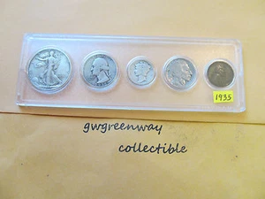 1935 Silver Birth year set 5 coins (other years also) - Picture 1 of 2