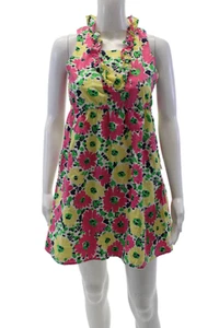 Lilly Pulitzer Girls Cotton Floral Ruffled Sleeveless Multicolored Dress Size 16 - Picture 1 of 7