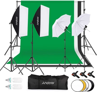 Fotostudio Set 1.8M x 2.7M Hintergrund Stützsystem Softbox Dauerlicht - Bild 1 von 4