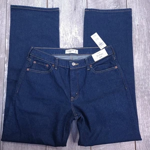 Abercrombie & Fitch Jeans Womens 8 Long Wide Leg Baggy Low Rise Blue Denim Pants - Bild 1 von 9