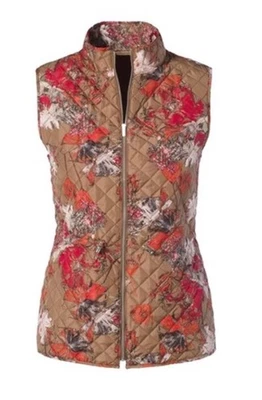 Женский пуховик Chico's с принтом в виде полевых цветов шнур банджи на молнии размер 2 большой - Изображение 1 из 4