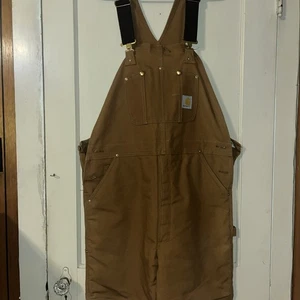 Carhartt R41-BRN Trägerhose Herren 40x34 rot gesteppt gefüttert isoliert Doppelknie - Bild 1 von 10