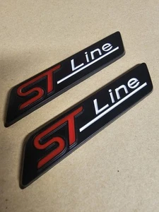 2x ST Line Side Badges For Ford Focus Kuga Puma Fiesta Red Black Matte - Picture 1 of 2