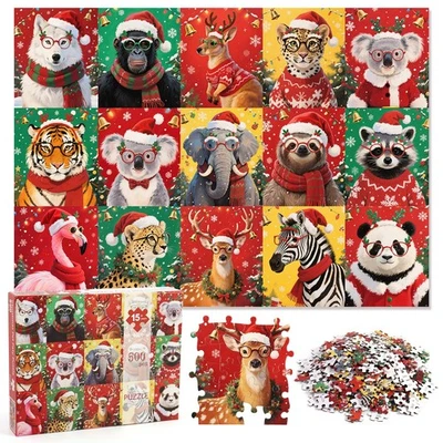 500 Piece Christmas Jigsaw Puzzles for Adults, Winter 2025 Jigsaw Animals 15 ... - Image 1 of 4