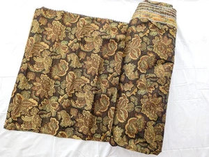 Jacquard Floral Upholstery Fabric Drapery Gold Bronze Green Vintage 56"x 9 Yards - Picture 1 of 10