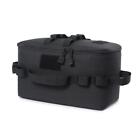 Camping Gas Tank Storage Bag Outdoor Ground Nail Cookware Holder (Black)