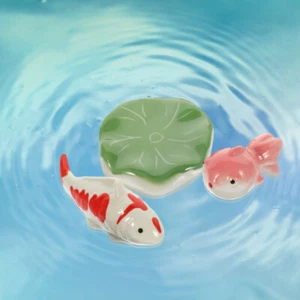 3 Pcs Plastic Fishes Porcelain Fish Figurines Pond Decorations Aquarium Decors - Picture 1 of 12