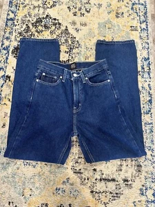 Pantalones de mezclilla rígidos rectos BDG para mujer 26 negros lavados tiro alto elásticos - Imagen 1 de 5
