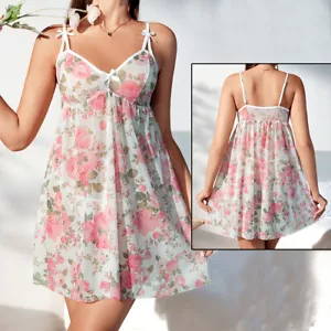 Women Sexy Lingerie Floral See-Thru Lace Sleepwear Underwear Babydoll Dress - Picture 1 of 14