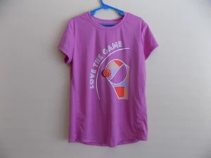 ALL IN MOTION GIRLS LARGE 10 / 12 " LOVE OF THE GAME " SHIRT PINK NEW - Picture 1 of 4