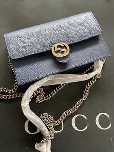 gucci gg lock chain shoulder bag with box & shopper, leather from japan yb401 - Picture 1 of 14