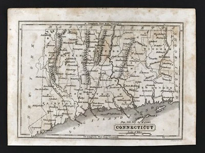 Mapa Boynton Connecticut Hartford New Haven Greenwich Stamford Stonington 1846  Foto 1 de 2