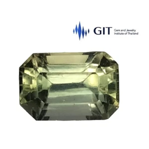 Git certificato 1,15 CTS verde giallastro cornerupina naturale forma ottagonale sciolto - Foto 1 di 5