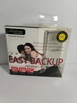 Clickfree Automatic Backup 160GB External Hard Drive Portable Backup NEW SEALED - Image 1 of 4