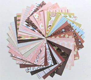 6x6 Scrapbook Paper 40 Sh Pink Red Flower Bouquet Stripes Plaids Card Making - Picture 1 of 5