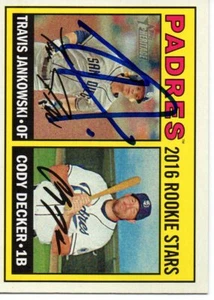 Travis Jankowski San Diego Padres 2016 Topps Heritage Signed Card - Picture 1 of 1