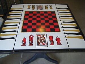 MID CENTURY CHESS BACKGAMMON GAME TABLE LOCAL PICKUP ONLY 