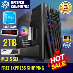 Intel 12th Gen Quad Core Gaming PC | 2TB SSD | 64GB RAM Desktop System - Picture 1 of 7