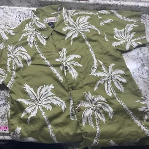 Camisa Hawaiana Pataloha Patagonia Para Hombres Talla XL Palmeras Verde Floral Campamento Algodón - Imagen 1 de 8