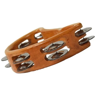 Schellenring 2-fach Tambourin Schellenkranz Schellentrommel Holz Glockenkranz - Bild 1 von 4