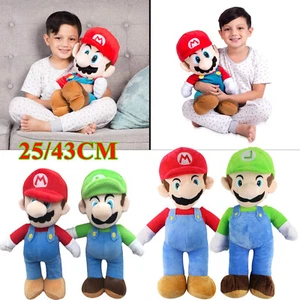 25/43cm Super Mario Bros Plush Doll Luigi Soft Toy Stuffed Animal Teddy Gift Kid - Picture 1 of 18