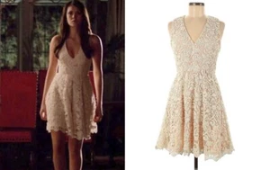 FRENCH CONNECTION THE VAMPIRE DIARIES ELENA GILBERT Lace Dress US 4 UK 8 RARE - Picture 1 of 4