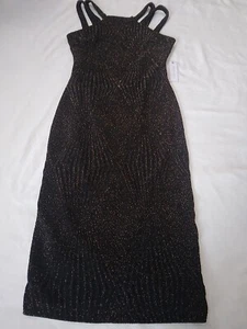 Bisou Bisou Women’s Sleeveless Body Con Dress Gold Sparkly Size 8 - Picture 1 of 15