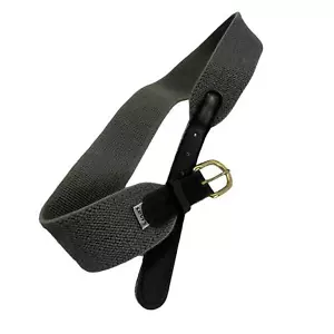 Levis Black Leather Gray Fabric Belt 27 to 30 Waist Youth Large (Men XSmall) - Picture 1 of 11