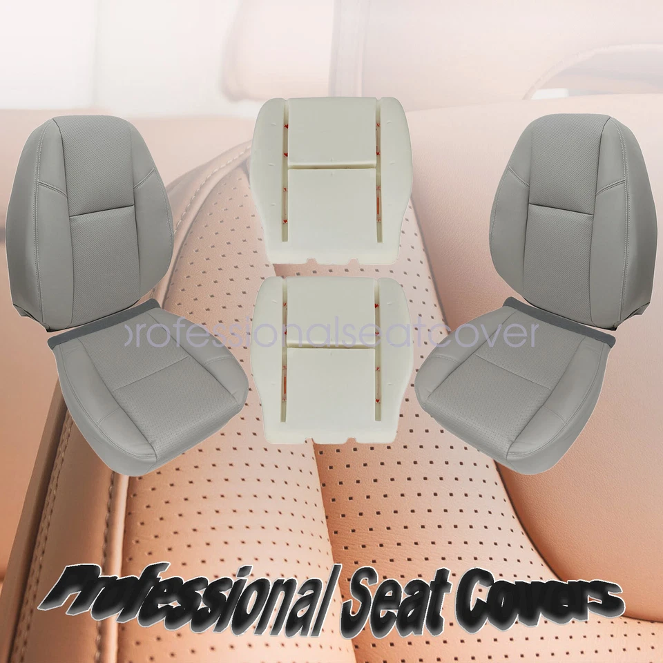 Cubierta de asiento delantera de cuero/cojín de espuma gris para Chevy Suburban Tahoe 2009-2014 Foto 1 de 4