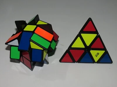 sh7 Vintage Pyraminx Pyramid and Hexaminx 3 x 3 Offset Puzzle Rubiks Cubes - Image 1 of 2