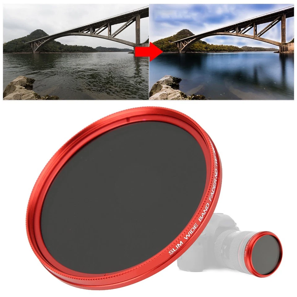FOTGA 55MM Neutral Density Lens ND Filter ND2‑400 For SLR Mirrorless Camera Len - Image 1 of 4
