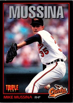 1993 Triple Play Mike Mussina #13 Baltimore Orioles Baseball Card - Image 1 of 2