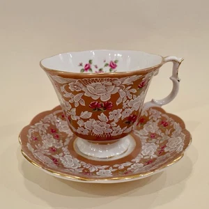 Royal Albert True Love England Teacup and Saucer Duo Vintage Brown Beautiful - Picture 1 of 8
