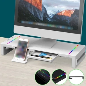 Foldable Monitor Stand Riser with USB Laptop Holder Flat Screen Display - Bild 1 von 16
