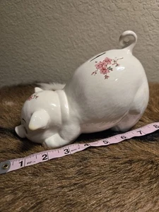 Vintage Floral Piggy Bank Ceramic - Picture 1 of 7