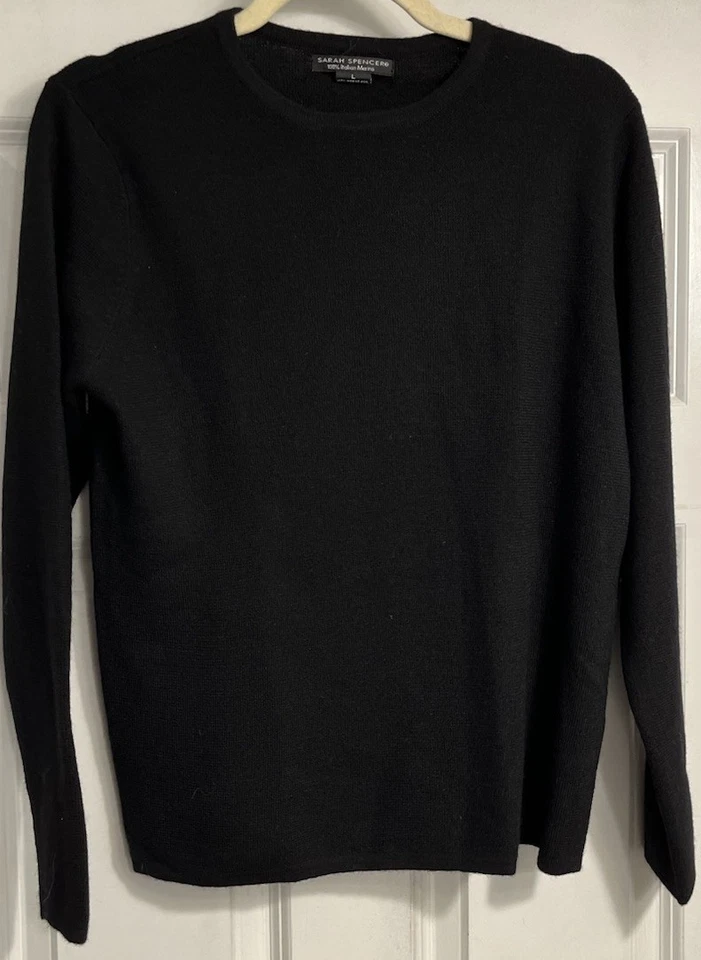 Suéter Sarah Spencer 100% Lana Merino Italiana Hecho en Australia Negro Clásico Foto 1 de 4