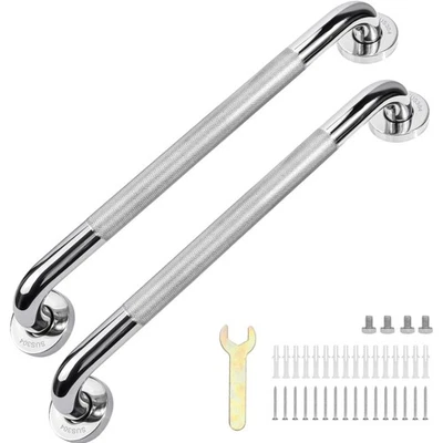 Badezimmer Haltegriffe 50 cm Edelstahl verchromt rutschfest 2 Stück - Bild 1 von 4