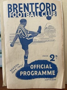 Brentford Vs Copenhagen Combination, 11th December 1946, Friendly FREE POSTAGE - Picture 1 of 5