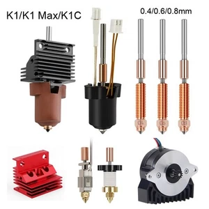 3D Printers for Creality K1/K1C/K1 Max Hotend Kit Extruder Radiator 0.4mm Nozzle - Afbeelding 1 van 41
