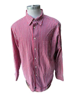 Camisa de vestir Robert Graham R & G a rayas de algodón con botones delanteros para hombre XL - Imagen 1 de 7
