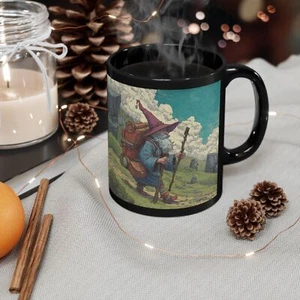 Hiking Gnome Mug 11oz Ceramic Coffee Cup for Campers & Nature Lovers - Picture 1 of 8