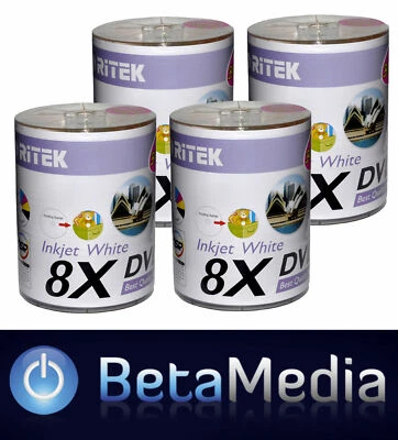 400 x Ritek Blank DVD-R media 8X 4.7GB Full Hub Printable DVD -R discs - Image 1 of 3