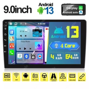 Radio estéreo para automóvil 9 pulgadas doble 2Din Carplay 4G+64 GB Android 13 GPS Wifi FM BT - Imagen 1 de 17