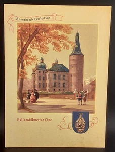 Holland-America Line Hoensbrock Castle-1360 menú de cena 10 de julio 1951 f2 - Imagen 1 de 9